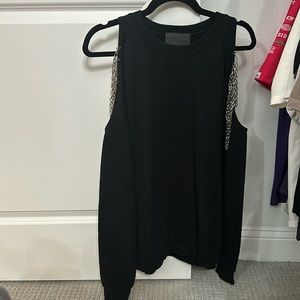 Carmar chain shoulder cut-out sweatshirt